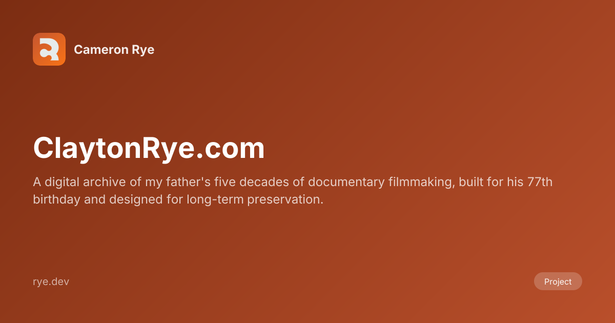 ClaytonRye.com | Cameron Rye