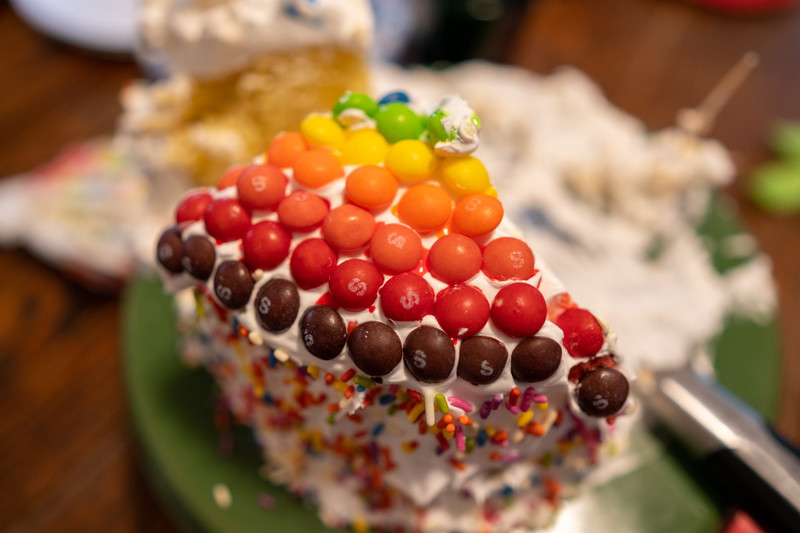 Rainbow Candy Cake Slice