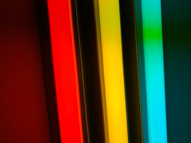 Abstract colorful gradient lights representing demoscene visual effects
