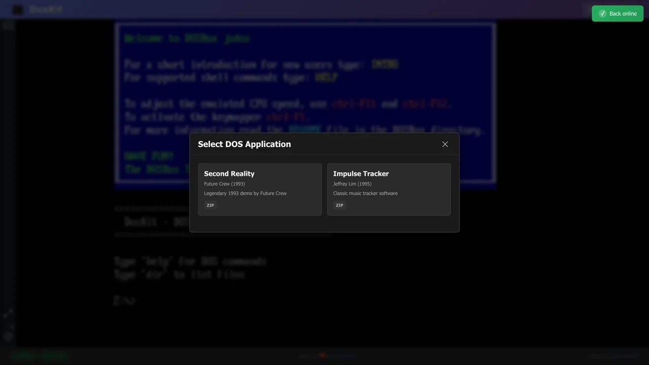 Screenshot of DosKit